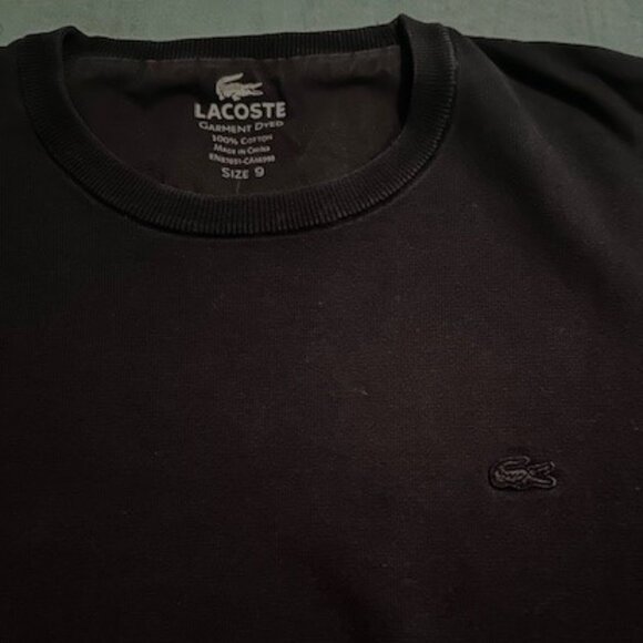Lacoste Mens Long Sleeve Cotton Crewneck Shirt Navy Blue Size 9 (4XL) Navy Croc - Picture 1 of 10